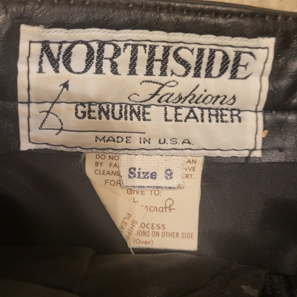 Vintage Northside Leather Pencil Skirt Front Slit Size 9 Made In USA - Picture 5 of 7